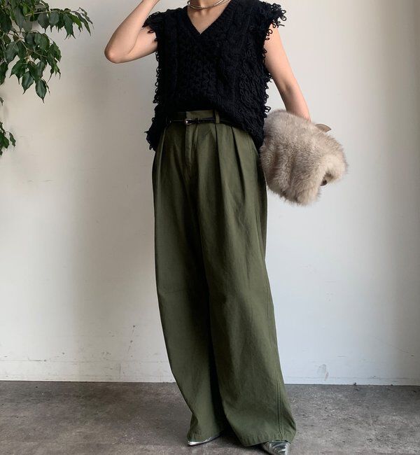  「【WEB限定】ループフリンジニットベスト」|ニット・セーター|