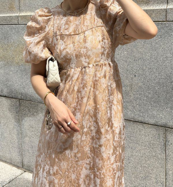  「【オケージョン対応】【WEB限定】ジャガードドレス」|ドレス|ベージュ