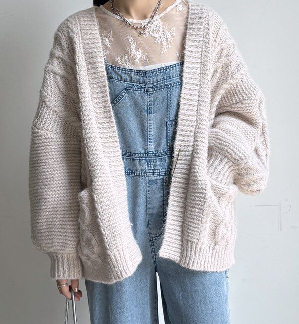 「ケーブルニットカーディガン」|カーディガン|