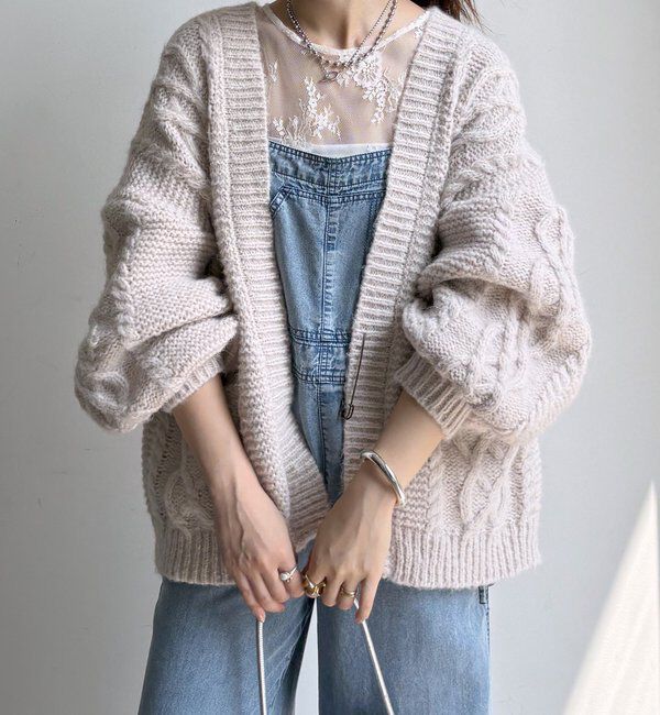  「ケーブルニットカーディガン」|カーディガン|