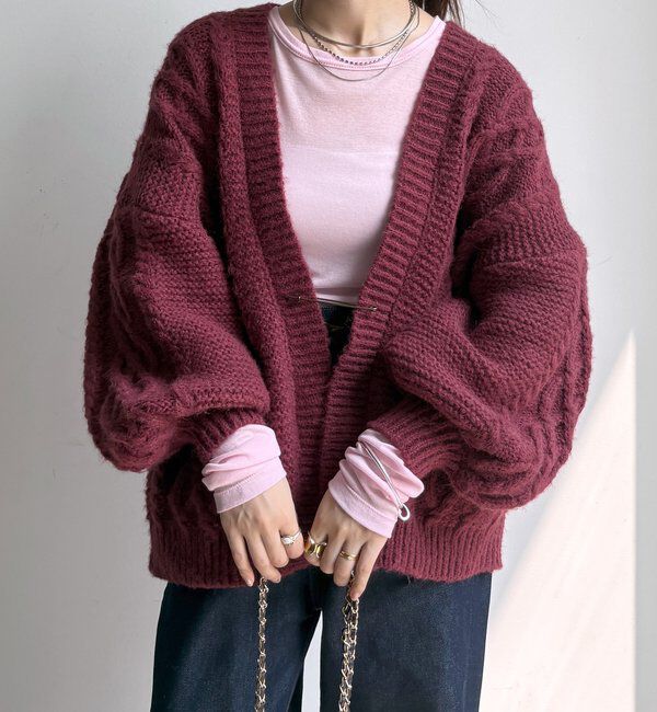  「ケーブルニットカーディガン」|カーディガン|