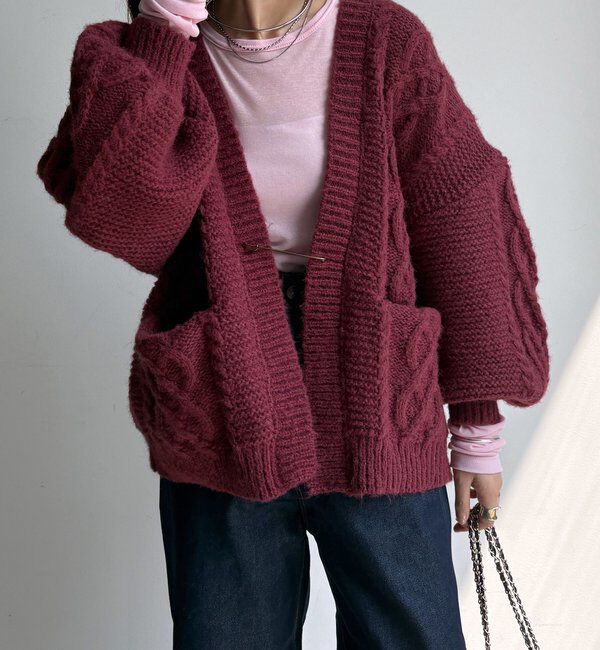  「ケーブルニットカーディガン」|カーディガン|