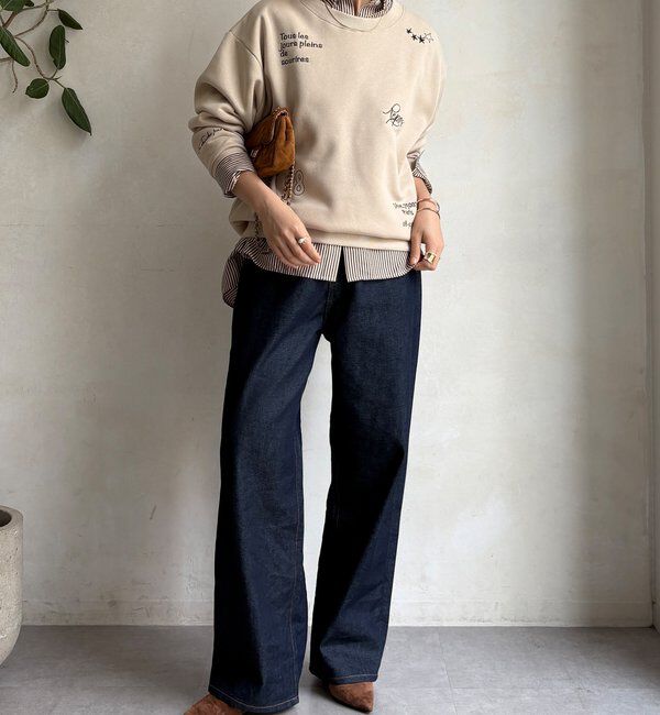  「【WEB限定】裏毛裏起毛ランダム刺繍ロゴトップス」|Tシャツ・カットソー|