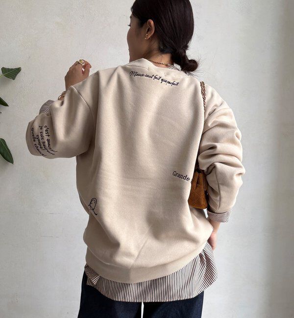  「【WEB限定】裏毛裏起毛ランダム刺繍ロゴトップス」|Tシャツ・カットソー|