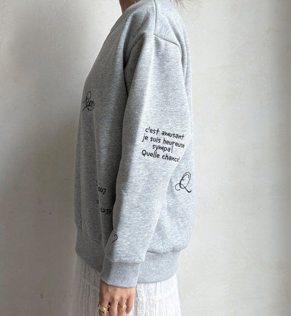  「【WEB限定】裏毛裏起毛ランダム刺繍ロゴトップス」|Tシャツ・カットソー|