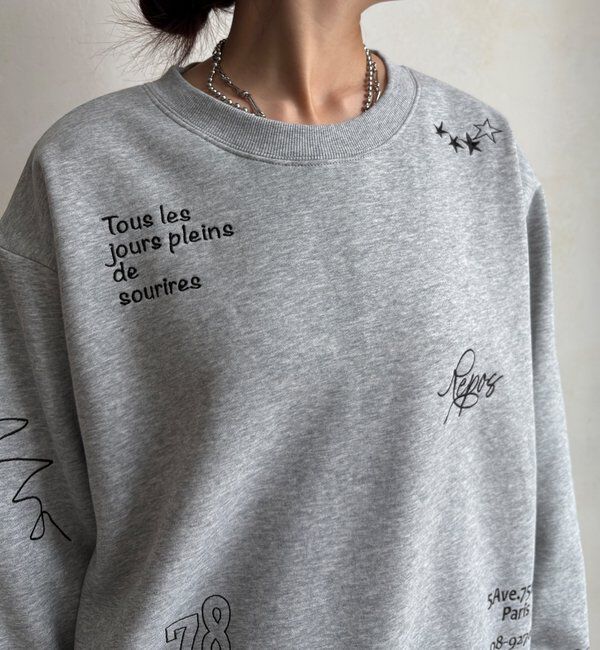  「【WEB限定】裏毛裏起毛ランダム刺繍ロゴトップス」|Tシャツ・カットソー|