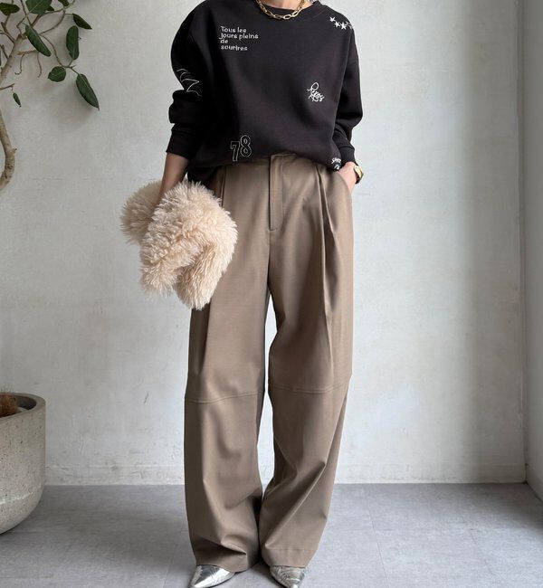  「【WEB限定】裏毛裏起毛ランダム刺繍ロゴトップス」|Tシャツ・カットソー|