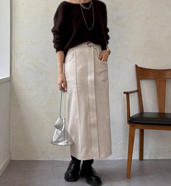  「【WEB限定】スエードポンチスカート」|スカート|