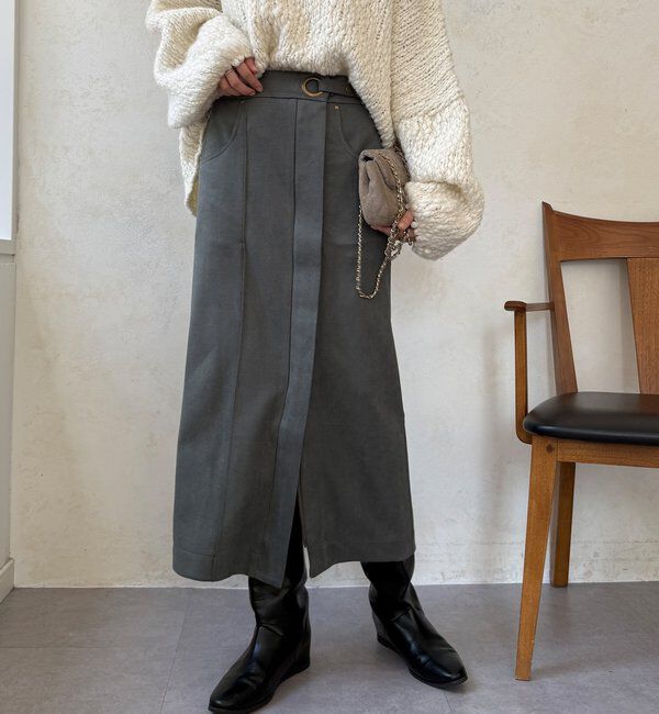  「【WEB限定】スエードポンチスカート」|スカート|オリーブ