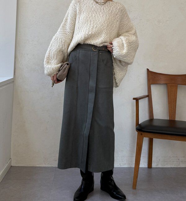  「【WEB限定】スエードポンチスカート」|スカート|