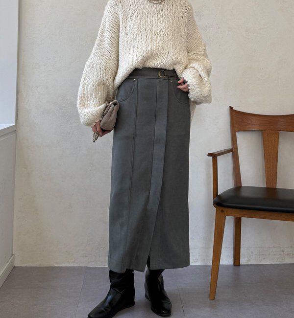  「【WEB限定】スエードポンチスカート」|スカート|