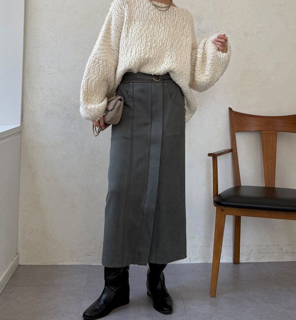  「【WEB限定】スエードポンチスカート」|スカート|