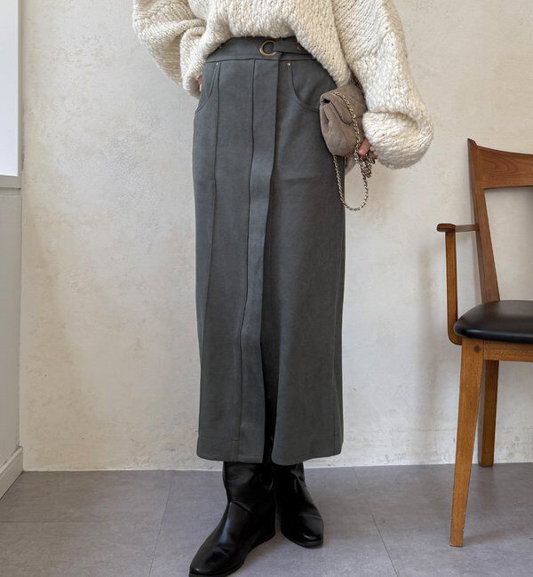  「【WEB限定】スエードポンチスカート」|スカート|