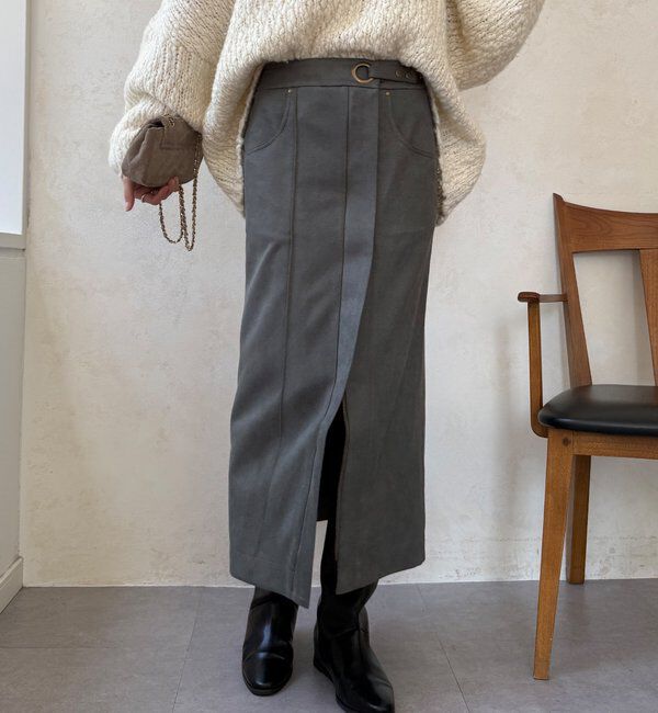  「【WEB限定】スエードポンチスカート」|スカート|