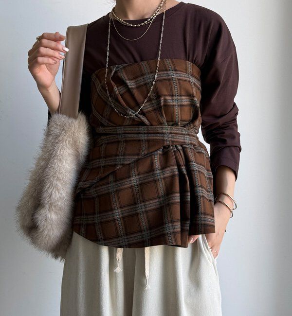  「【WEB限定】ウォームルーズロンTEE」|Tシャツ・カットソー|ブラウン