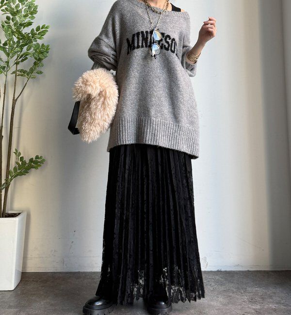  「【WEB限定】レース切替スカート」|スカート|