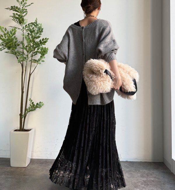  「【WEB限定】レース切替スカート」|スカート|