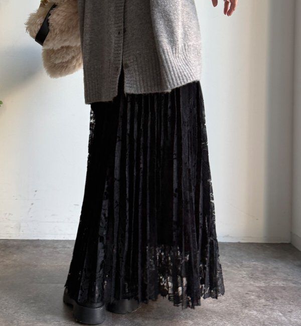  「【WEB限定】レース切替スカート」|スカート|