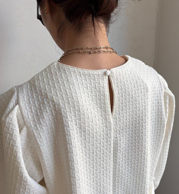  「【WEB限定】フクレジャガード裾フリルトップス」|Tシャツ・カットソー|