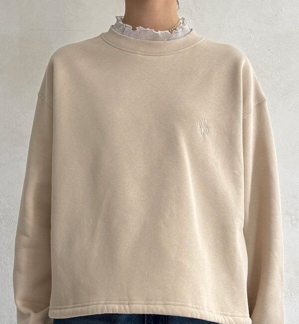  「【WEB限定】シアーレイヤード刺繍裏起毛トップス」|Tシャツ・カットソー|