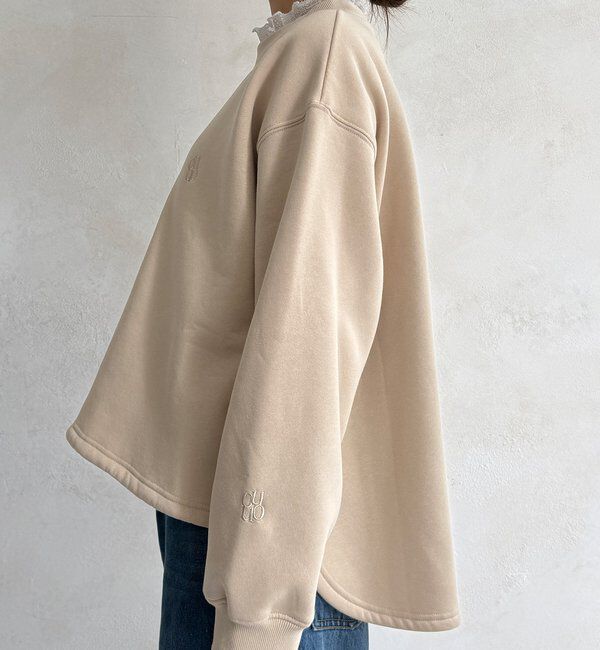  「【WEB限定】シアーレイヤード刺繍裏起毛トップス」|Tシャツ・カットソー|