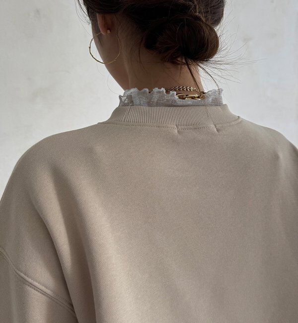  「【WEB限定】シアーレイヤード刺繍裏起毛トップス」|Tシャツ・カットソー|