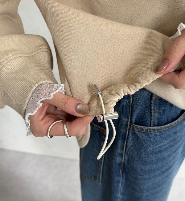  「【WEB限定】シアーレイヤード刺繍裏起毛トップス」|Tシャツ・カットソー|