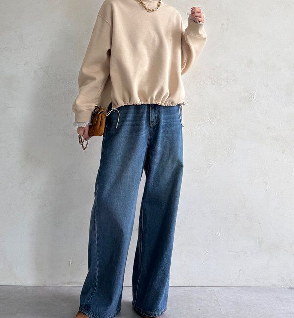  「【WEB限定】シアーレイヤード刺繍裏起毛トップス」|Tシャツ・カットソー|