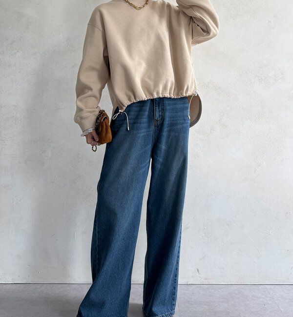  「【WEB限定】シアーレイヤード刺繍裏起毛トップス」|Tシャツ・カットソー|