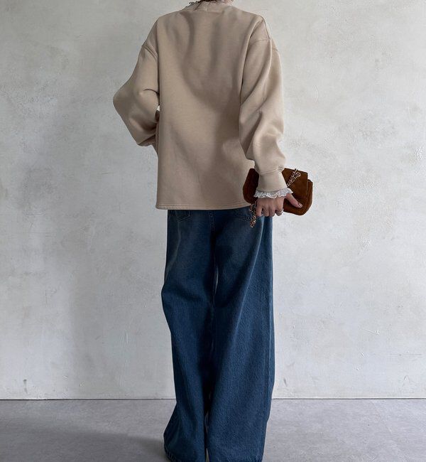  「【WEB限定】シアーレイヤード刺繍裏起毛トップス」|Tシャツ・カットソー|