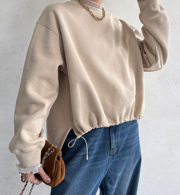  「【WEB限定】シアーレイヤード刺繍裏起毛トップス」|Tシャツ・カットソー|