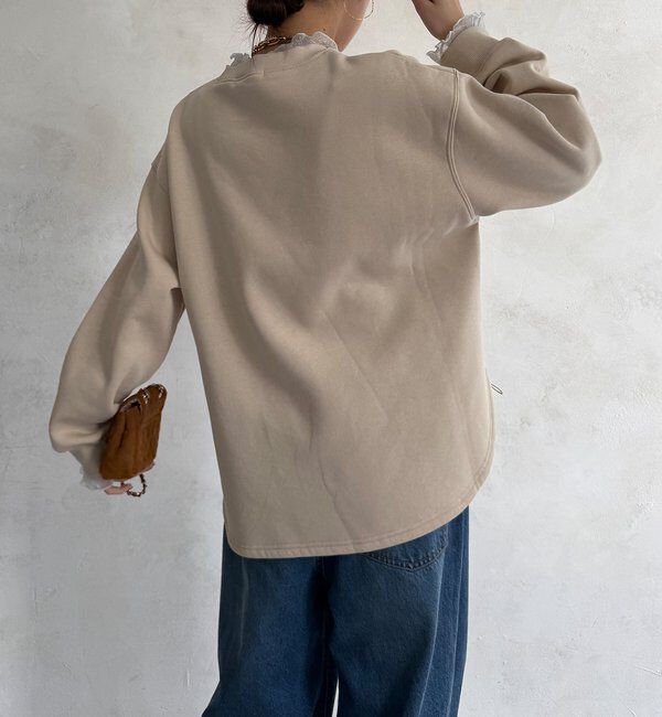  「【WEB限定】シアーレイヤード刺繍裏起毛トップス」|Tシャツ・カットソー|