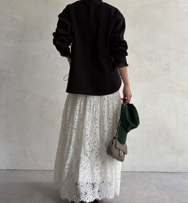  「【WEB限定】シアーレイヤード刺繍裏起毛トップス」|Tシャツ・カットソー|