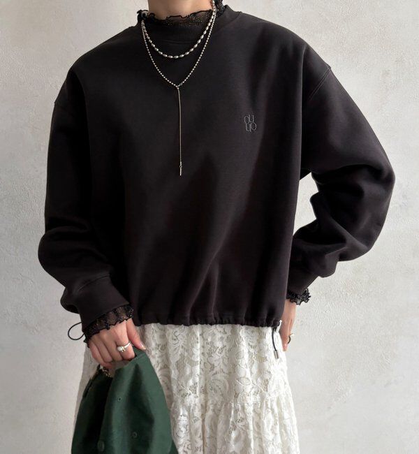  「【WEB限定】シアーレイヤード刺繍裏起毛トップス」|Tシャツ・カットソー|