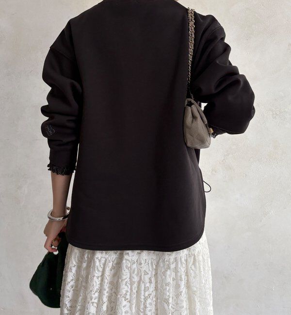  「【WEB限定】シアーレイヤード刺繍裏起毛トップス」|Tシャツ・カットソー|