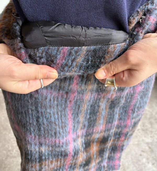  「【WEB限定】シャギーチェックミニスカート」|スカート|