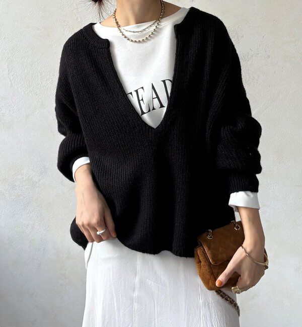  「ウール混スキッパープルオーバー」|ニット・セーター|