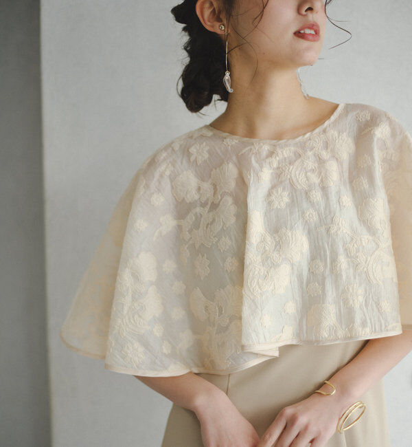  「【オケージョンドレス/結婚式】Cape layerd bare dress」|ドレス|