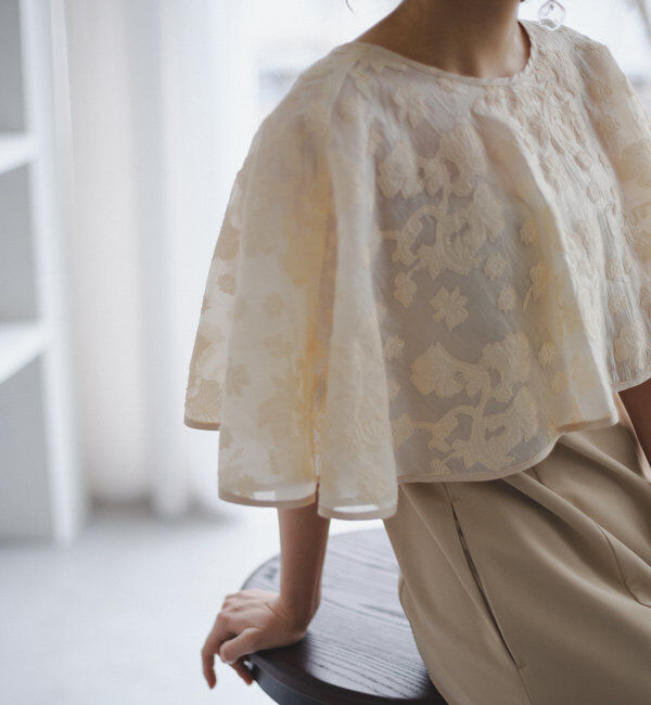  「【オケージョンドレス/結婚式】Cape layerd bare dress」|ドレス|