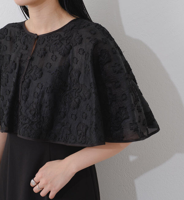  「【オケージョンドレス/結婚式】Cape layerd bare dress」|ドレス|