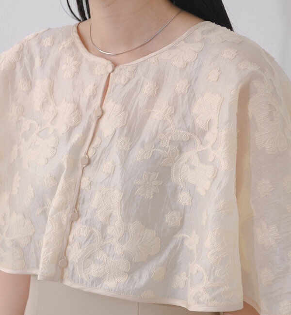  「【オケージョンドレス/結婚式】Cape layerd bare dress」|ドレス|