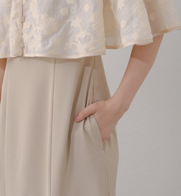  「【オケージョンドレス/結婚式】Cape layerd bare dress」|ドレス|