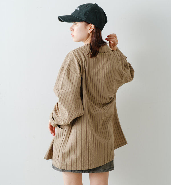  「*【WHIMSIC/SETUP対応】シアサッカーストライプダブルジャケット」|テーラードジャケット|