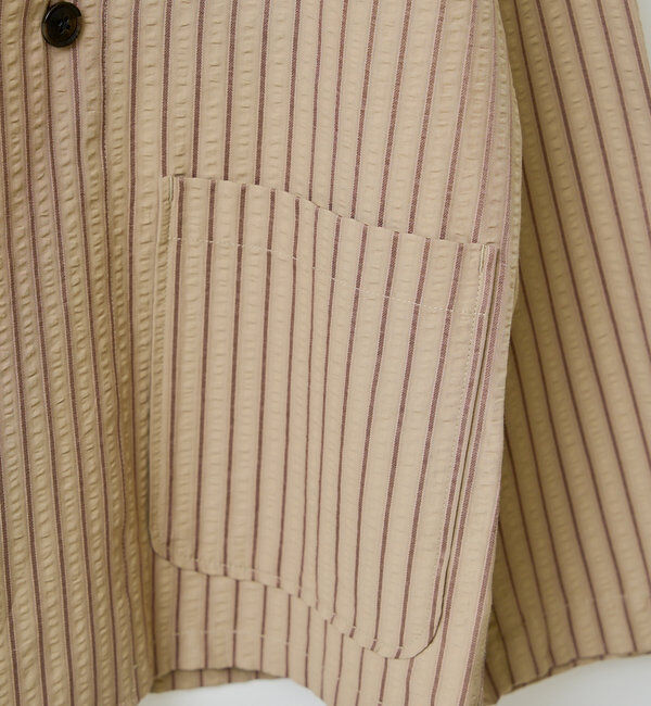  「*【WHIMSIC/SETUP対応】シアサッカーストライプダブルジャケット」|テーラードジャケット|