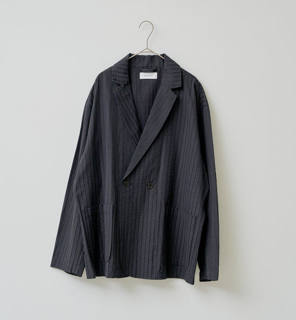  「*【WHIMSIC/SETUP対応】シアサッカーストライプダブルジャケット」|テーラードジャケット|