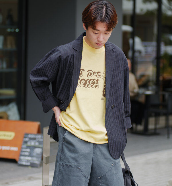  「*【WHIMSIC/SETUP対応】シアサッカーストライプダブルジャケット」|テーラードジャケット|