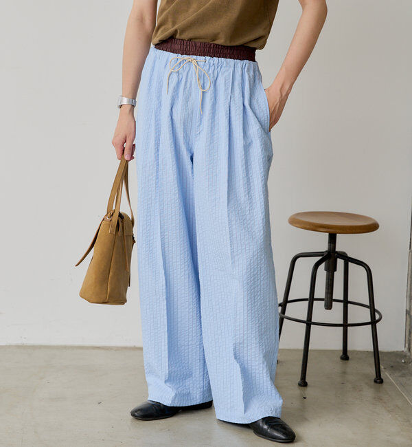  「*【WHIMSIC/SETUP対応】ウエストレイヤードストライプパンツ」|チノ|