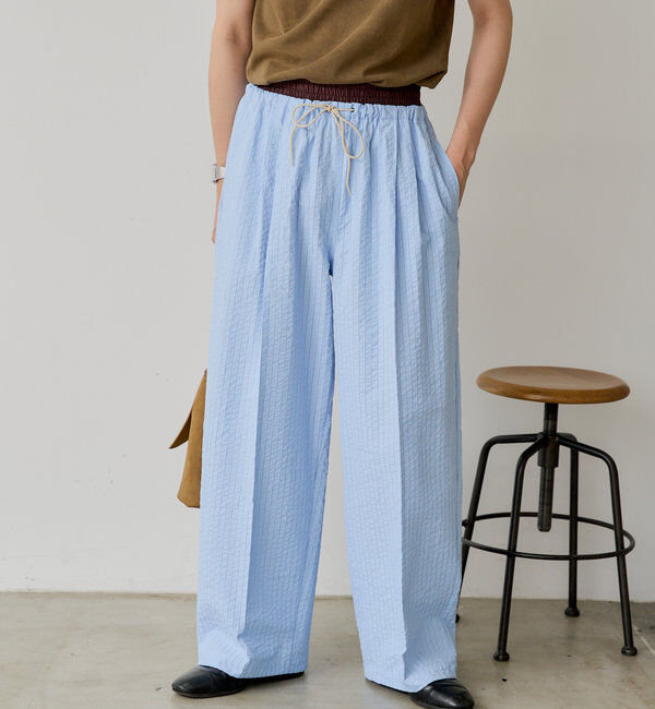  「*【WHIMSIC/SETUP対応】ウエストレイヤードストライプパンツ」|チノ|