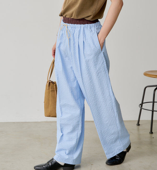  「*【WHIMSIC/SETUP対応】ウエストレイヤードストライプパンツ」|チノ|