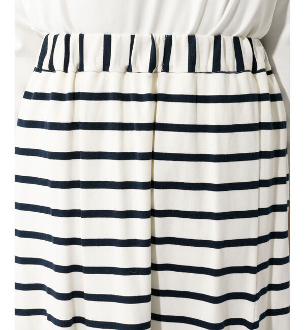  「【手洗い可】ボーダーマキシスカート」|スカート|
